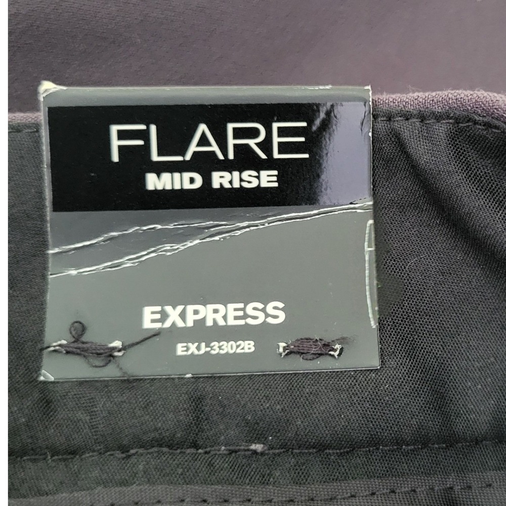 New Express Brown Flare Pants Womens 2 Mid Rise Slacks 34" Inseam Tall Nwt 2R - Picture 9 of 11